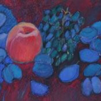 Painting titled "Fruits bleus" by Inna Skliarevskaia, Original Artwork, Oil
