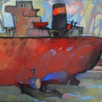 Painting titled "Grand cargo." by Inna Skliarevskaia, Original Artwork, Oil