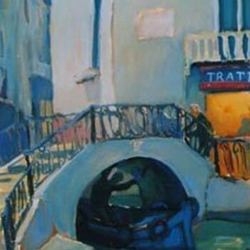 Peinture intitulée "Venezia.Le soir. Ba…" par Inna Skliarevskaia, Œuvre d'art originale, Gouache