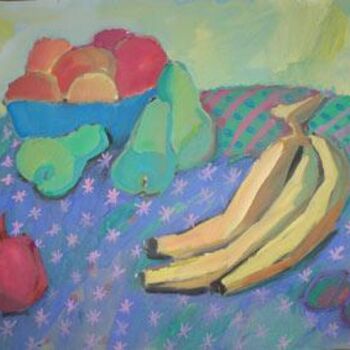 Painting titled "Bananes, poires, gr…" by Inna Skliarevskaia, Original Artwork