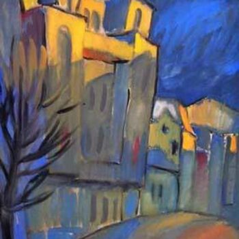 Painting titled "La rue. Soleil du s…" by Inna Skliarevskaia, Original Artwork, Oil
