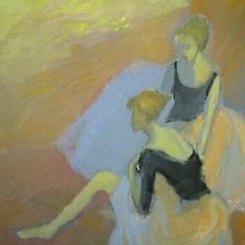 Painting titled "Deux danseuses assi…" by Inna Skliarevskaia, Original Artwork, Oil