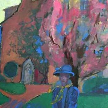 Painting titled "Sous l'arbre fleuri…" by Inna Skliarevskaia, Original Artwork