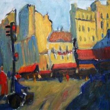 Painting titled "Place parisienne. F…" by Inna Skliarevskaia, Original Artwork, Oil