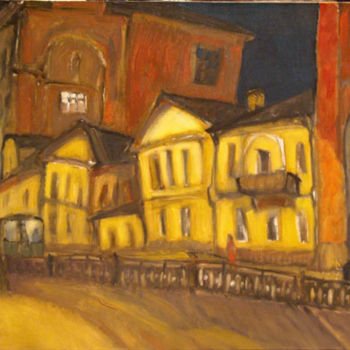 Painting titled "La nuit sur le boul…" by Inna Skliarevskaia, Original Artwork