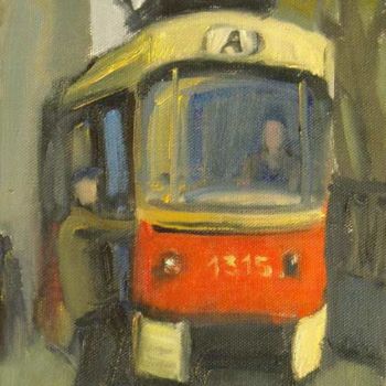 Painting titled "Le tramway" by Inna Skliarevskaia, Original Artwork