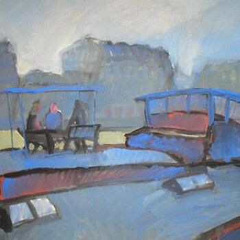 Pintura intitulada "Pluie a Paris" por Inna Skliarevskaia, Obras de arte originais