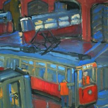 Painting titled "Parc des tramways." by Inna Skliarevskaia, Original Artwork