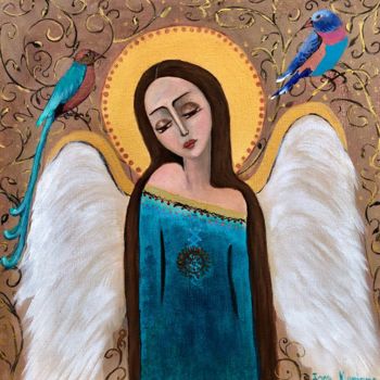 Painting titled "Angel1" by Inna Montano, Original Artwork, Acrylic