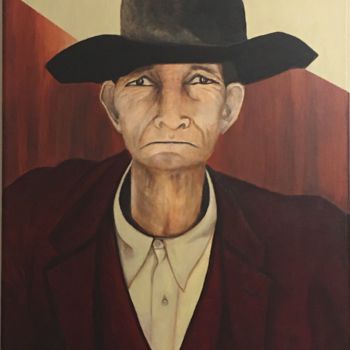 Painting titled "L’homme au chapeau" by Innox, Original Artwork, Acrylic