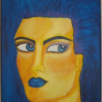 Ζωγραφική με τίτλο "Portrait 2-bleu" από Innox, Αυθεντικά έργα τέχνης, Ακρυλικό