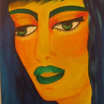 Peinture intitulée "Portrait 3-vert" par Innox, Œuvre d'art originale, Acrylique