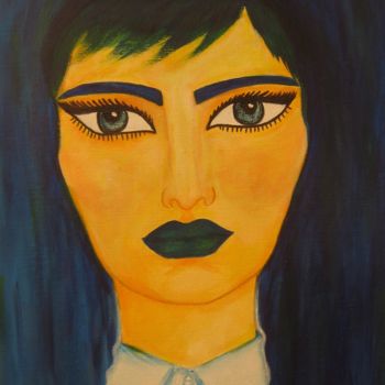 Peinture intitulée "Portrait 4-bleu" par Innox, Œuvre d'art originale, Acrylique