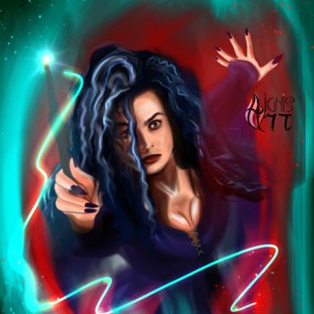 Digital Arts titled "Bellatrix lestrange" by Katrina Ignis, Original Artwork, Digital Painting