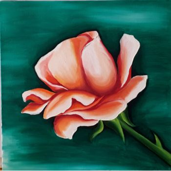 Painting titled "Rose" by Madhuri Roy, Original Artwork, Oil