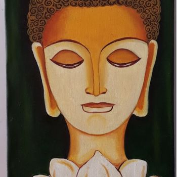 Painting titled "Buddha" by Madhuri Roy, Original Artwork, Oil