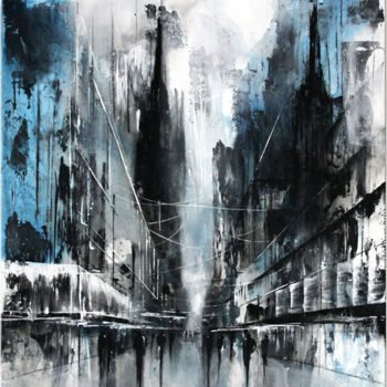 Malerei mit dem Titel ""Stadtgespräch" neu…" von Galerie Inspire Art, Original-Kunstwerk, Acryl