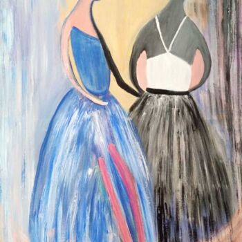 Peinture intitulée "deux danseuses" par Dany Fantoli, Œuvre d'art originale, Acrylique Monté sur Châssis en bois