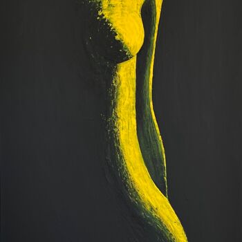 Malerei mit dem Titel "La pudique" von David Josset, Original-Kunstwerk, Acryl