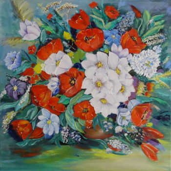 제목이 "Flores"인 미술작품 Helena Golion로, 원작, 기름