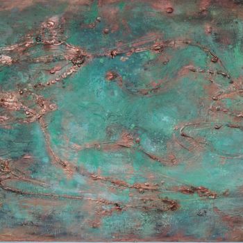 「Copper Landscape, a…」というタイトルの絵画 Tanya Kreymerによって, オリジナルのアートワーク, アクリル