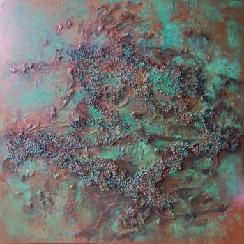 Pintura titulada "Copper Landscape, a…" por Tanya Kreymer, Obra de arte original, Acrílico