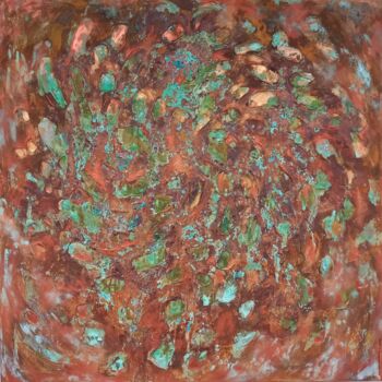 Painting titled "Copperlandscape Ros…" by Tanya Kreymer, Original Artwork, Pigments