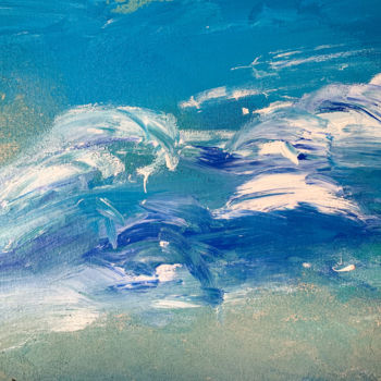 Peinture intitulée "Raging sea. Picture…" par Tiana Te, Œuvre d'art originale, Acrylique Monté sur Carton