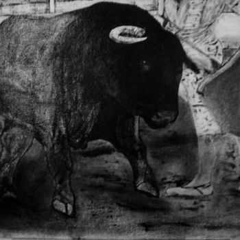 Peinture intitulée "regard de l'animal…" par J.P Peintre Intuitionniste, Œuvre d'art originale, Acrylique