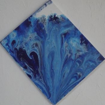 Malarstwo zatytułowany „bleu blanc” autorstwa J.P Peintre Intuitionniste, Oryginalna praca, Akryl