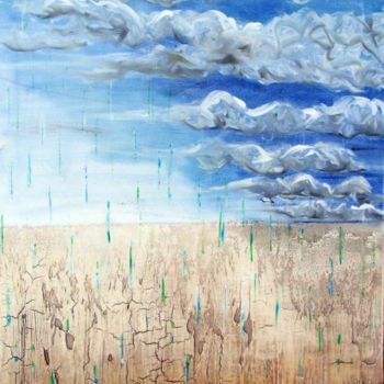 Painting titled "AINSI SOIT LA PLUIE" by Matthieu Guillon, Original Artwork, Oil