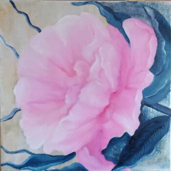Painting titled "One Big Pink Peony…" by Invinci Bill Jean, Original Artwork, Oil