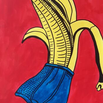 Peinture intitulée "Banana" par Iny Ink, Œuvre d'art originale, Gouache