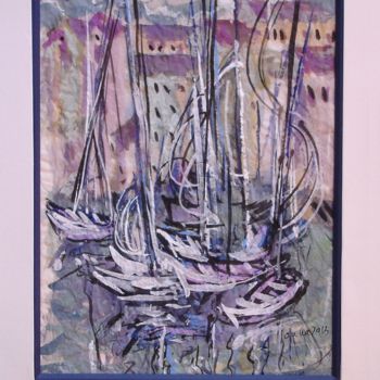 제목이 "port, en blanc et m…"인 미술작품 Ioana로, 원작, 구아슈 목재 패널에 장착됨