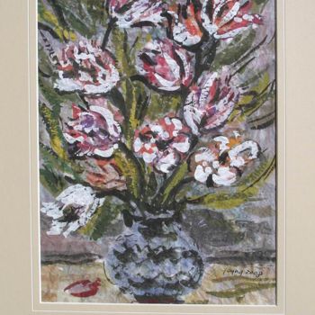 Painting titled "tulipes" by Ioana, Original Artwork, Gouache