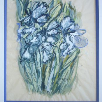 Painting titled "iris-5" by Ioana, Original Artwork, Gouache