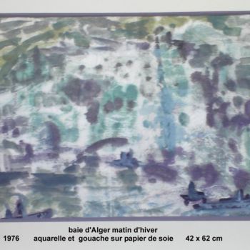 「baie d'Alger matin…」というタイトルの絵画 Ioanaによって, オリジナルのアートワーク, グワッシュ水彩画