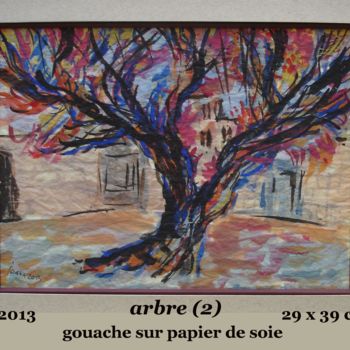 Painting titled "arbre (2)" by Ioana, Original Artwork, Gouache