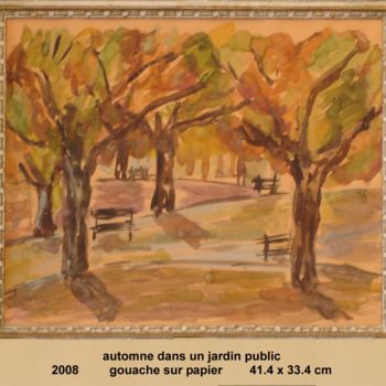 「automne dans le jar…」というタイトルの絵画 Ioanaによって, オリジナルのアートワーク, グワッシュ水彩画
