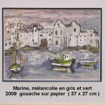 Peinture intitulée "marine, mélancolie…" par Ioana, Œuvre d'art originale, Huile