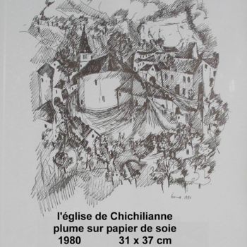 Printmaking titled "l'église de Chichil…" by Ioana, Original Artwork, Other