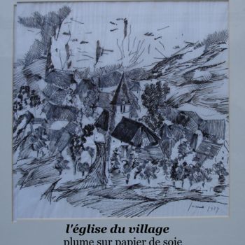 绘画 标题为“l'église du village” 由Ioana, 原创艺术品, 水粉