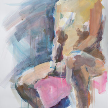 Pittura intitolato "Sitting Nude" da Ioannis Filippopoulos, Opera d'arte originale, Acrilico
