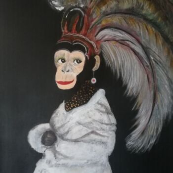 Painting titled ""Moquerie"" by Iolanda Pasquali (Yo Souris), Original Artwork, Acrylic