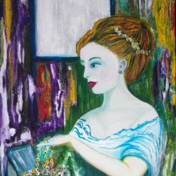 Peinture intitulée ""La dame aux bijoux"" par Iolanda Pasquali (Yo Souris), Œuvre d'art originale, Huile