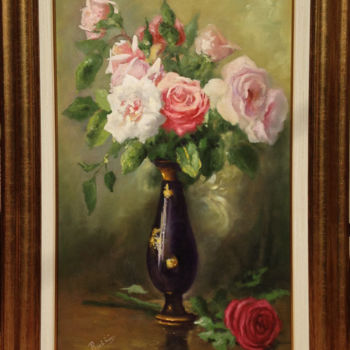 Pittura intitolato "Roses" da Mihai Ionescu, Opera d'arte originale, Olio