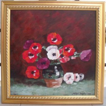 Painting titled "Anemone" by Mihai Ionescu, Original Artwork, Oil
