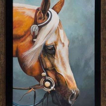 Peinture intitulée "A beautiful horse" par Mihai Ionescu, Œuvre d'art originale, Acrylique