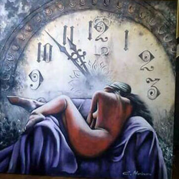 Painting titled "Crying for time" by Mihai Ionescu, Original Artwork, Acrylic