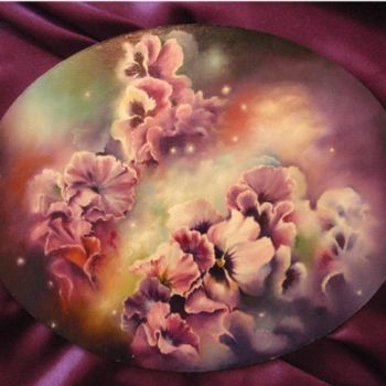 Painting titled "Pansies's dream" by Mihai Ionescu, Original Artwork, Oil